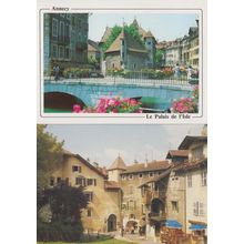 Annecy Monte Perriere Palais D' L'Isle Lac D'Annecy France 2x Mint Postcard s
