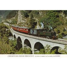 Moriez Steam Train on Moriez Bridge French Railway Postcard