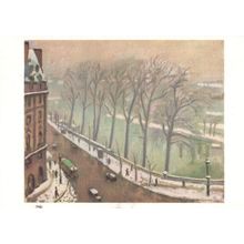 Marquet Quai Conti With Snow Painting Rare Vintage Postcard