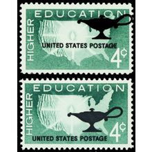 1206, MNH 4¢ Black Color Shifted WAY UP With Normal Freak Error * Stuart Katz