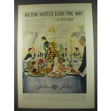 1956 Hilton Hotels Ad - Hilton hotels lead the way ..in fine food