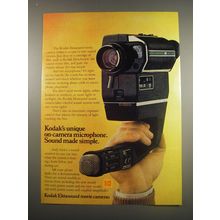 1977 Kodak Ektasound Movie Camera Ad - Kodak's unique on-camera microphone