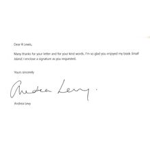 Andrea Levy Small Island Book Author Hand Signed Autograph