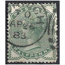 1880 SG164 1/2d Deep Green Fine Used Norwich CDS - Trimmed Perfs. .