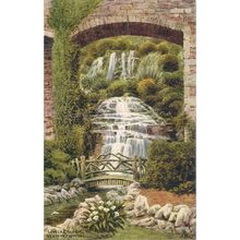 VENTNOR Isle of Wight Lower Cascade water colour print postcard vintage 1940'? =