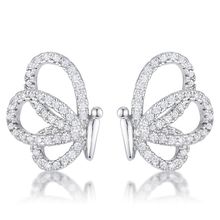 45 Ct CZ Butterfly Stud Earrings