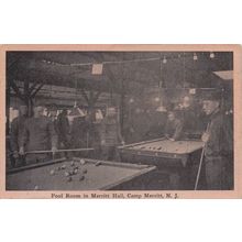 Merritt Hall Billiards Army Forces Military Base New Jersey USA Old Postcard