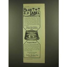 1908 Curtice Brothers Blue Label Boned Chicken Ad
