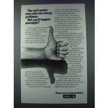 1981 ARCO Oil Ad - Sun's Power May Solve Problems
