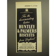 1950 Huntley & Palmers Biscuits Ad - for the discriminating hostess