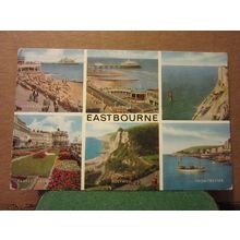 EASTBOURNE, multiview used postcard.by J. Salmon 1988 pm #