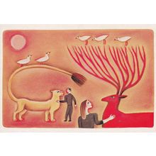 Grizellda Holderness Animal Fantasy Painting Postcard