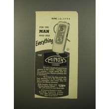 1954 Minox Camera Ad - For the man who has everything