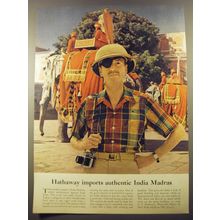 1954 Hathaway Shirts Ad - Hathaway imports authentic India Madras