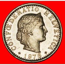 Ⰶ LIBERTY (1881-2025): SWITZERLAND★20 RAPPEN 1976 DIES 1+A★LOW START★NO RESERVE