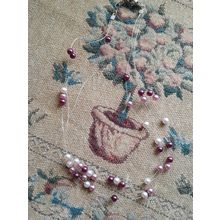 womens necklace purple toned fashion beads total length 42cm