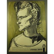 1961 Eterna-Matic Mme. Curie Watch Advertisement - art by Felix Topolski