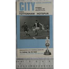 1969 programme Manchester City v. Tottenham Hotspur, FA Cup 6th Round