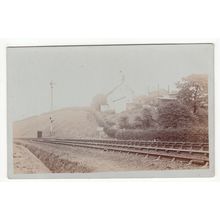 Old Railway Line and Signal near Bollington ? Postcard RP Cheshire
