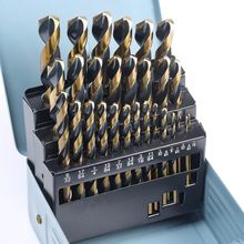 29Pcs Drill Bit Set, 135 Degree Tip High Speed Steel with Black and Gold Finish,