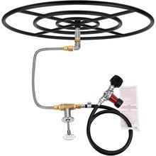 Stanbroil LP Propane Gas Fire Pit Burner Ring Installation Kit, Black Steel, 30-