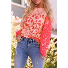 Pink Bleached Cheetah Print Sweatshirt