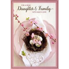 For A Dear Daughter & Family With Much Love - Easter Greeting Card - 23060
