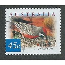AUS 2001 45c (S/A) 'FLORA AND FAUNA-BIRDS- CHAT (P12.5X13)FINE USED (EBID41-366)
