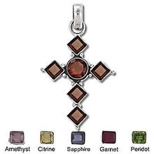 Sterling Silver Hand-Made Genuine Facet Stone Cross