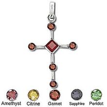 Sterling Silver Hand-Made Genuine Facet Stone Cross