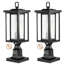 2 PCs Dusk to Dawn Outdoor Lamp Post Light Fixture 17.72in Pole Pier Mount