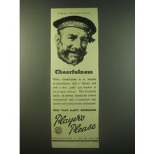 1940 Player's Cigarettes Ad - Cheerfulness