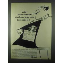 1967 AT&T Long Distance Ad - Overseas Rates Reduced