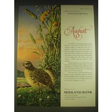 1963 Midland Bank Ad - Quails and Harvest Mice - John Leigh Pemberton