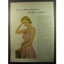 1951 Helena Rubinstein Cosmetics Ad - Why does Helena Rubinstein put silk in