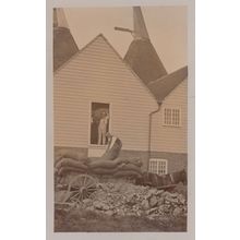 House With Subsidence Disaster Coal Rag & Bone Man Real Photo Disaster Postcard