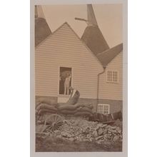 House With Subsidence Disaster Coal Rag & Bone Man Real Photo Disaster Postcard