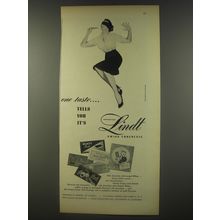 1956 Lindt Chocolates Ad - One taste.. tells you it's Lindt