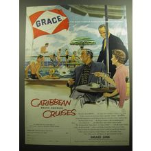1958 Grace Line Cruise Ad - the most famous name in Caribbean Cruises