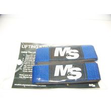 MUSCLE & STRENGTH PADDED WEIGHT LIFTING STRAPS BLUE NEW MUSCLEANDSTRENGTH.COM