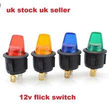 4 x 12v ON/OFF Illuminated Led Round Rocker Flick Switch /Car dash / Light Boat