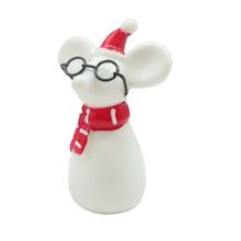 Festive Mouse Ornament Wearing Glasses 15 CM Ceramic Christmas Decoration Jesus