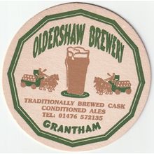BEER MAT - OLDERSHAW BREWERY (GRANTHAM) - (Cat No 002) - (1998)