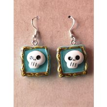 Spooky Gothic Skull kawaii Earrings Halloween Quirky/Fun/Funky Silver plated