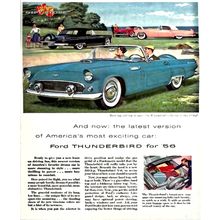 TRADING CARD 56 BLUE BLACK RED PINK FORD THUNDERBIRD T-BIRD
