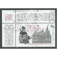GER 1995 100pf '500TH ANN OF WORMS' (CORNER MARGIN) FINE USED (EBID49-447)