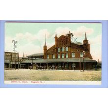 New Jersey Newark Market St Depot Black & White Photo Type View Large Ston~190