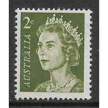 AUSTRALIA 1967 2c OLIVE GREEN QUEEN ELIZABETH SG 383 M / MINT