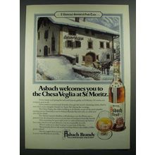1980 Asbach Brandy Ad - The Chesa Veglia at St Moritz