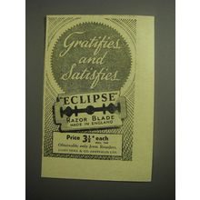 1948 Eclipse Razor Blade Ad - Gratifies and satisfies